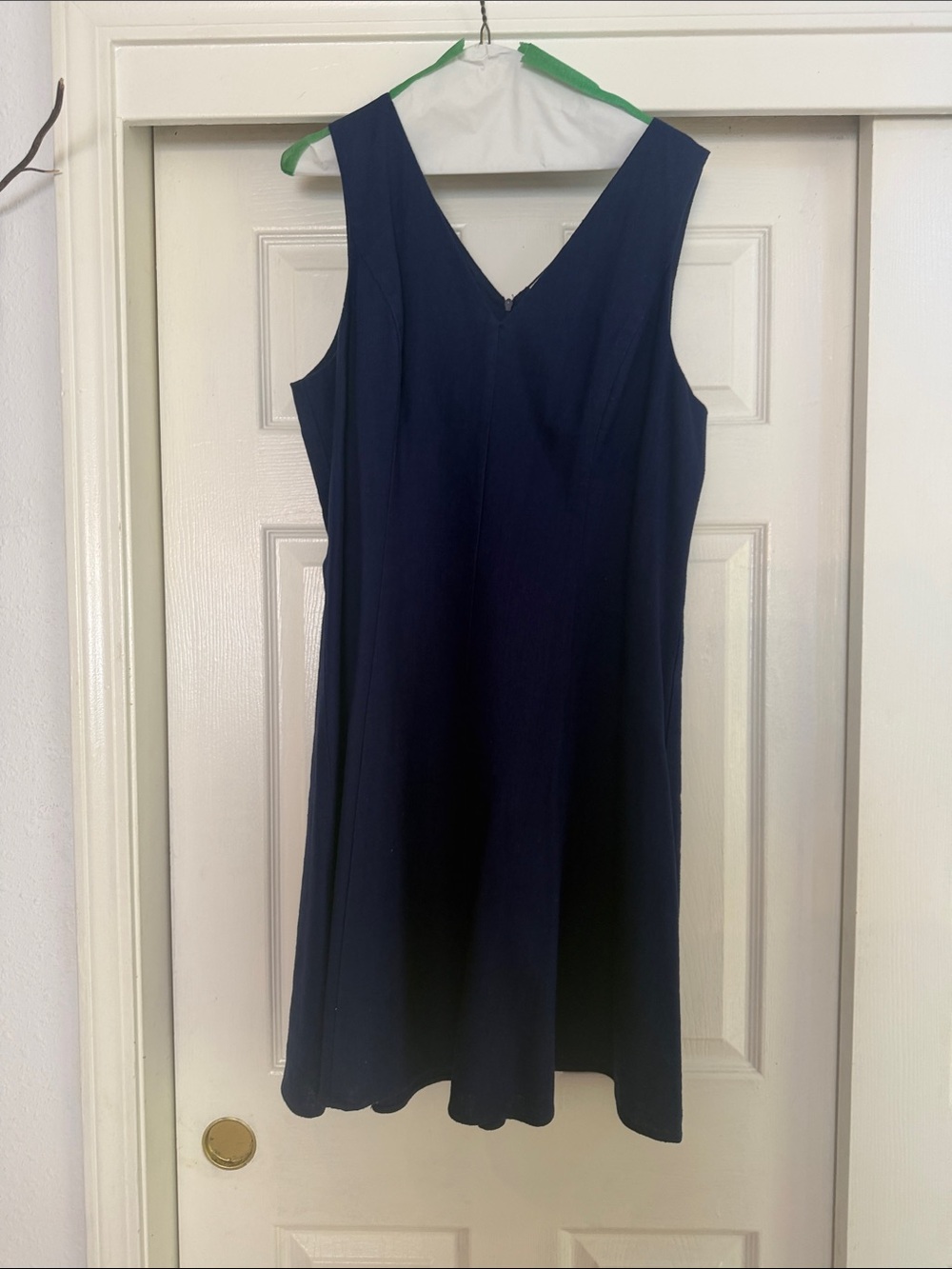 Lark & Ro Navy Sleeveless V-Neck A-Line Dress